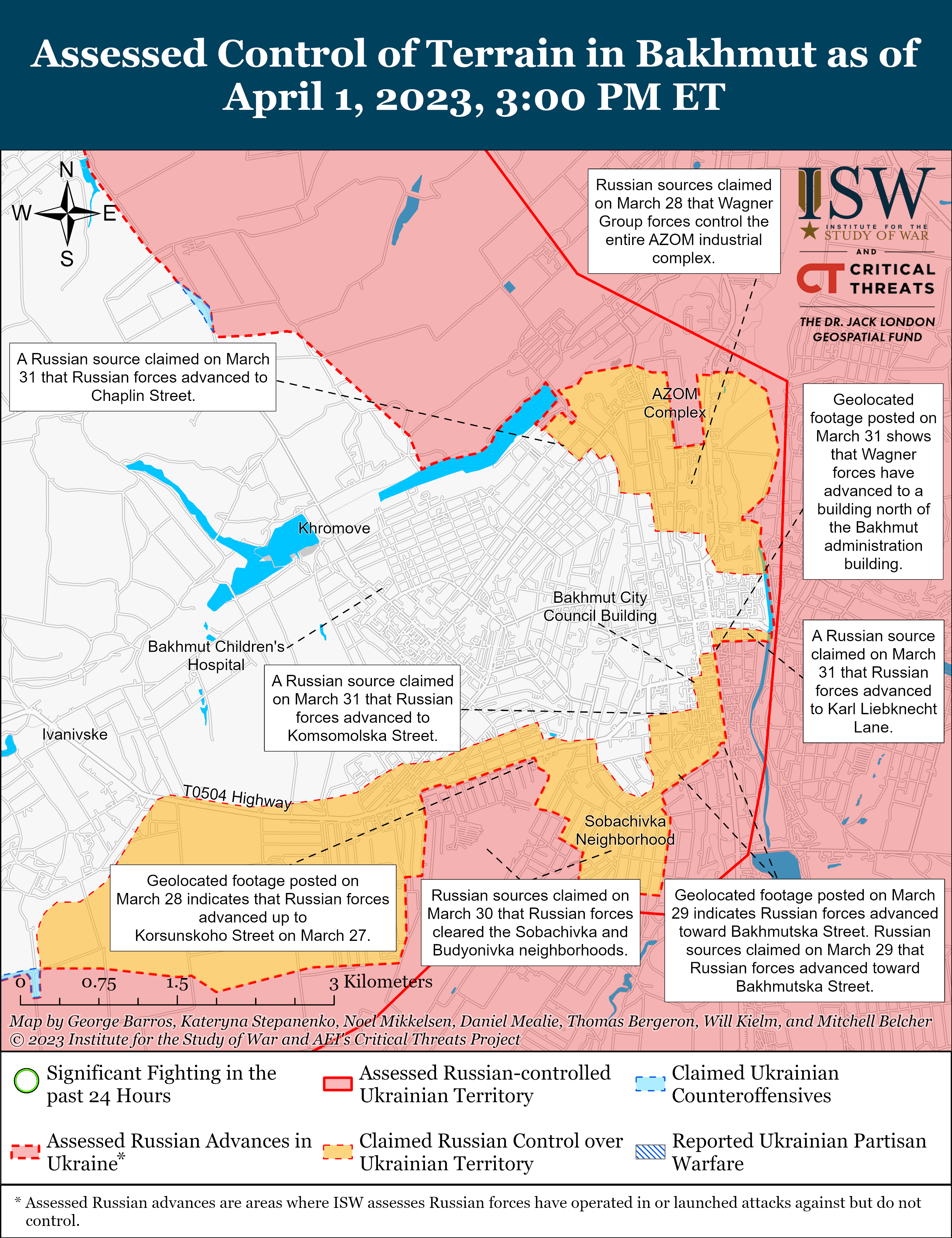 Темпи російських штурмів у районі Бахмута суттєво знизилися: карти боїв ISW